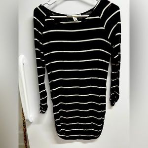 Long sleeve top black/white